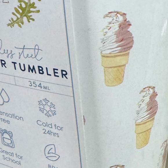 Insulated BPA FREE Tumbler with ice cream cone print! Super cute and brand new! - Picture 3 of 3
